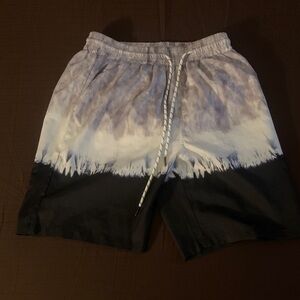 Stylish Black and White Men's Swim Trunks